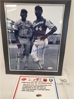 Autographed Hank Aaron  & Willie Mays Picture