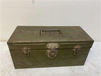 Vintage green metal tacklebox