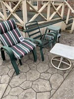 (3) Chairs & (3) Foot Stools (Backyard)