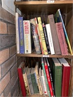 2 shelves of books/Mother Goose