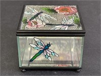 Dragonfly Stain Glass Box with Mirror