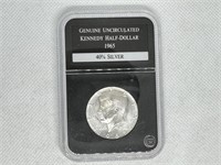 Genuine Uncirculated Kennedy Half Dollar 40% 1965