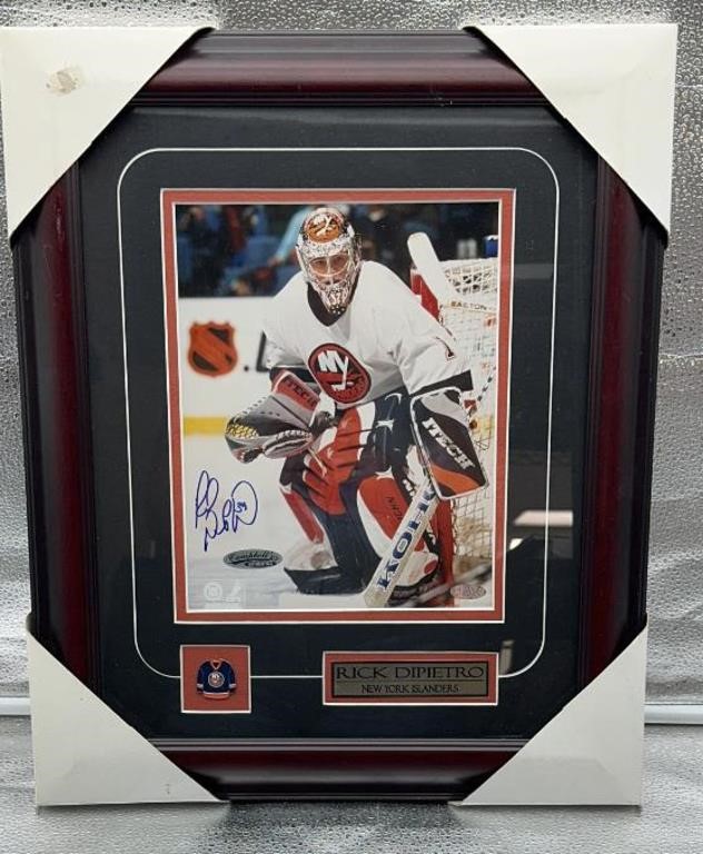 Rick Dipietro 15x17in signed hockey framed