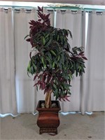 Red Capensia Artificial Tree in Distressed Wood