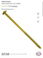 40 packs; 51956 5/16X5 TAN LAG SCREW