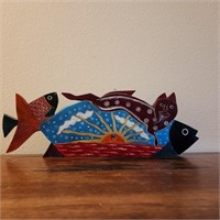 Cat / Fish Hanging Wooden Sign