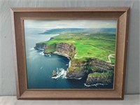 Framed Sea Cliff Photograph