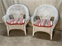 Wicker Loveseat, 2 Chairs, & Table