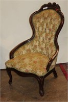 Antique Carved Parlor Chair with Channel