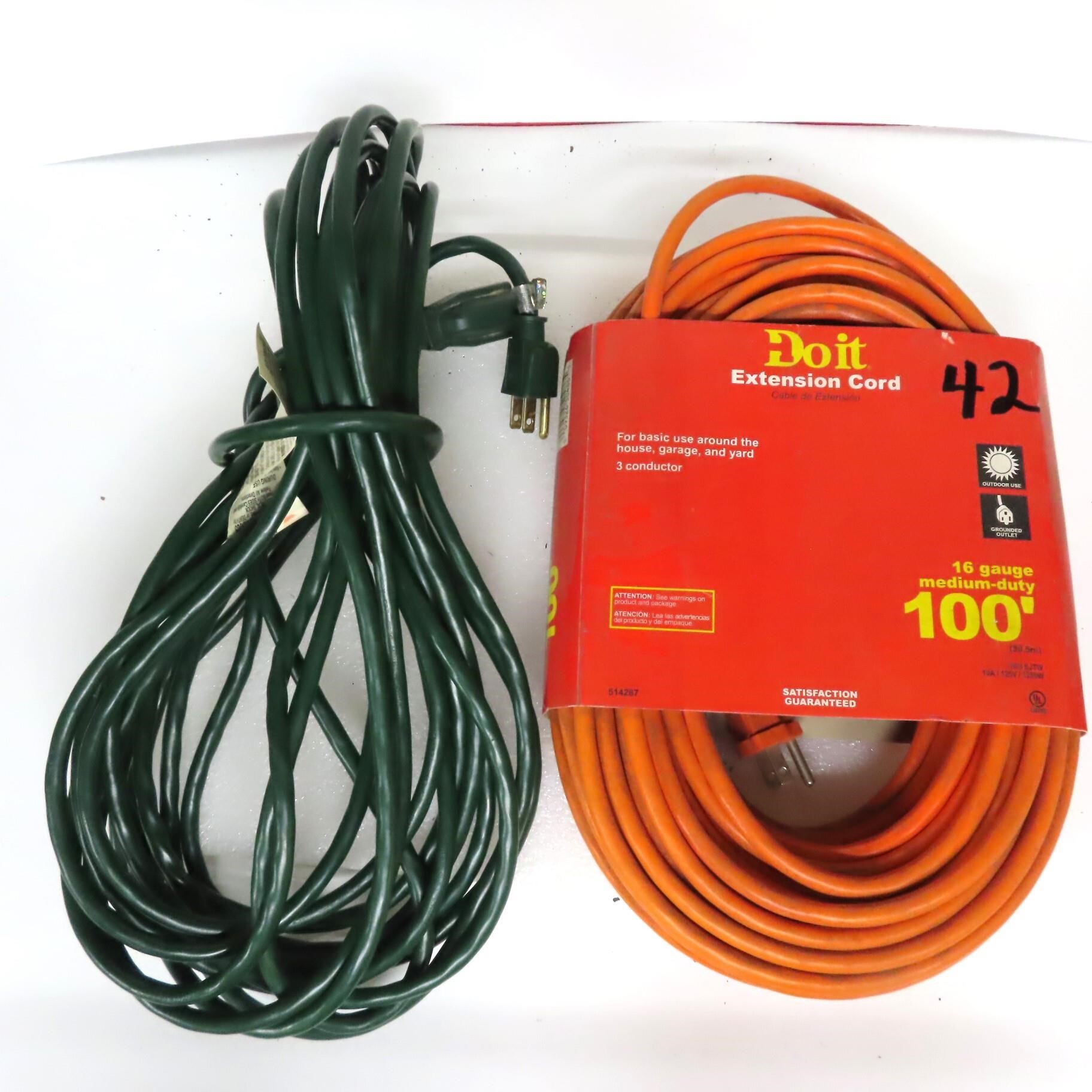 TWO (2) Extension Cords (one never out of package)