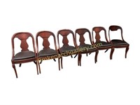 6 Fiddle Back Saber Leg Mahogany Chairs