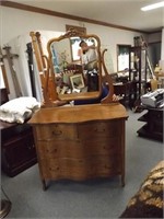 Antique c. 1930 Oak Dresser w/ Mirror