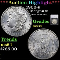 *Highlight* 1900-s Morgan $1 Graded ms64