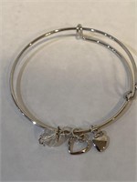 Silver Alex and Ani two hearts one stone