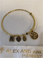 Alex and Ani gold heart American flag