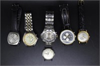 Six watches: Bulova, Armco, Breitling?, Helbros,