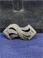 Sterling silver marcasite brooch