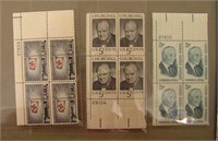Lot Of 5 Cent Stamps Plate Block 4 Vf