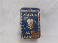Antique GE Mazda tin w/ some items