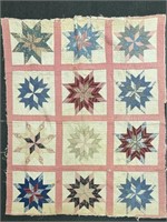 Early hand crafted Quilt in samplerpattern some