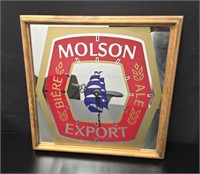 1980's Molson Export, Mirrored Bar Clock