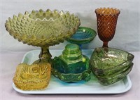 8pc. Vintage Colored Glass