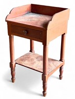 Pine washstand in red paint, 1 drawer