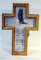 Wall Wood Cross with Eagle & Isaiah Quote