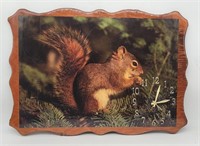 Squirrel Clock Wood Plaque
