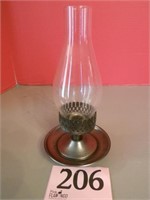METAL CANDLE HOLDER WITH GLASS HURRICANE