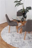 ABSTRACT EVALINA IN GREY : ROUND RUG