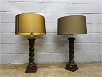 (2) Brass Modern Table Lamps