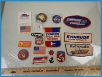 *IRON OR SEW ON PATCHES- NASA- EVINRUDE-PHILIPS