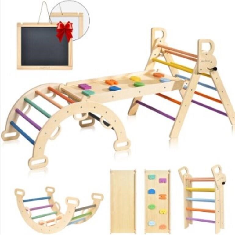 Toddlers Climbing Set Set Rainbow Pikler