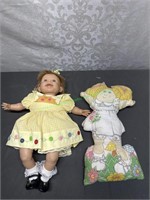 Cloth Cabbage patch doll and Berenguer doll