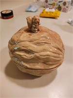 Vintage Squirrel Nut Ceramic Jar