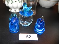 Blue Bird Art Glass - 3 pcs.