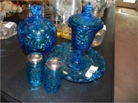 Several Nice Pieces of Blue Moon & Stars Glass