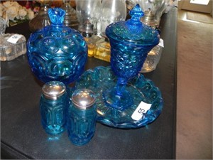 Several Nice Pieces of Blue Moon & Stars Glass