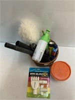 Cleaning Supplies and Basket