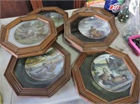 6 Framed Collector Plates