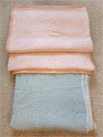 Lot Of 3 Biederlack Pastel Blankets