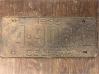 Vintage 1935 Georgia license plate