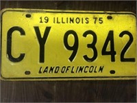 Vintage 1975 Illinois license plate
