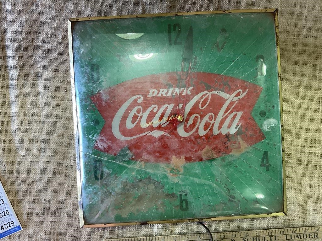 Vintage Coca-Cola clock. Untested