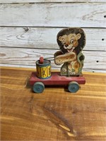 VINTAGE FISHER PRICE PULL BEHIND LION TOY