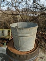 Vintage number 10 galvanized bucket