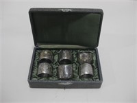 6 Vtg Sterling Silver Etched Napkin Rings See Info