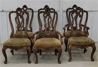 Set of 6 ornate dining room chairs