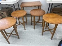 5pc Side Table Set - 4 Round Tables, 15x15x19 “
